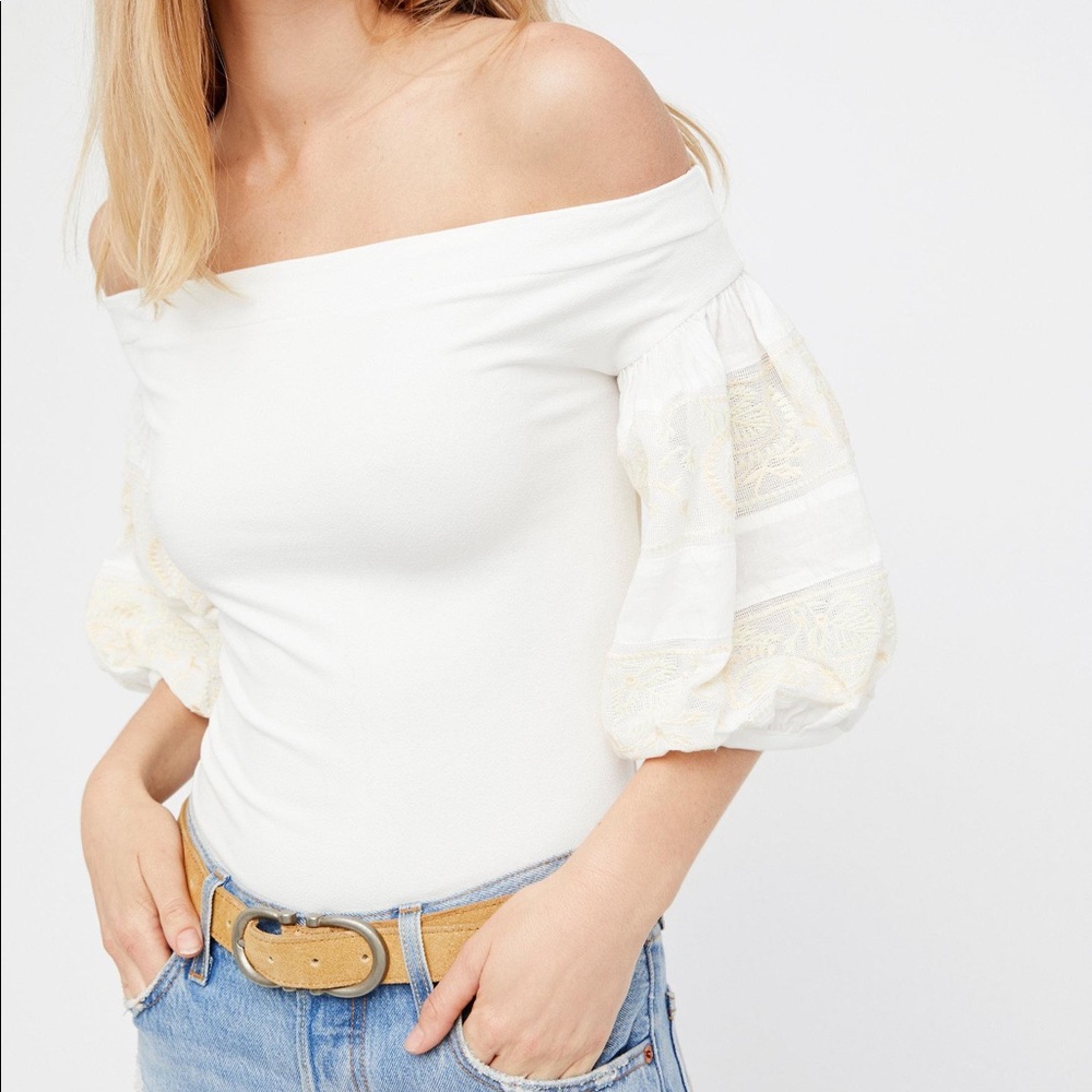 Free people rock with it top in ivory